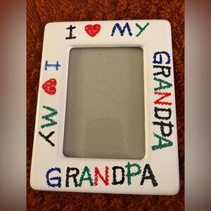 Vintage I Love My Grandpa Ceramic Picture Frame 4x6 Nostalgic Father’s Day 90s
